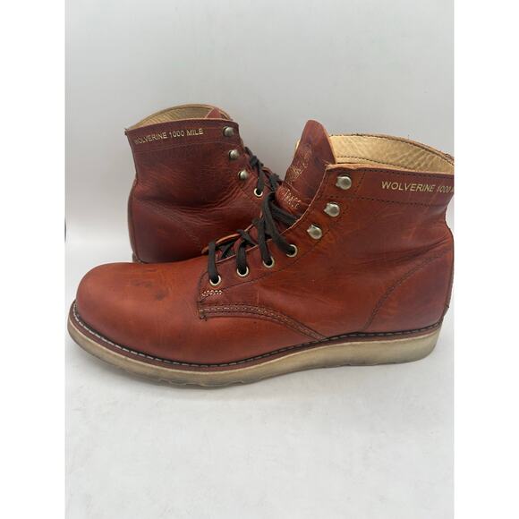 Wolverine 1000 Mile X Buffalo Trace Brown Tan Leather Lace Up Boots Men’s 10 - Picture 10 of 15